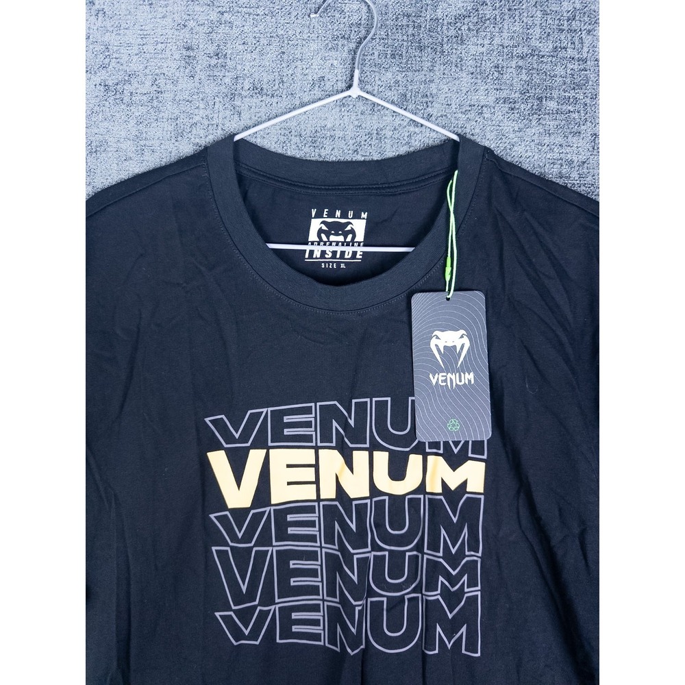 Venum Adrenaline Inside T Shirt Mens XL Sand Crewneck Logo UFC Short Sleeve MMA‎